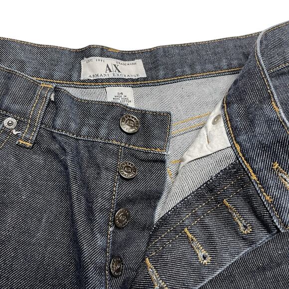 Armani Exchange Jeans 34 Regular Straight Fit blue Wash Designer - Picture 4 of 6